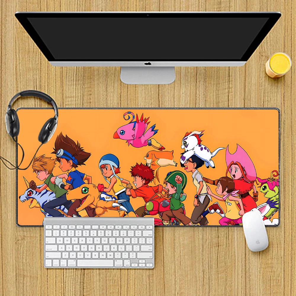 Digitals Monsters Digimons Mousepad HD Printing Computer Gamers Locking Edge Non-slip Mouse Pad XXL90x40cm Keyboard PC Desk Pad