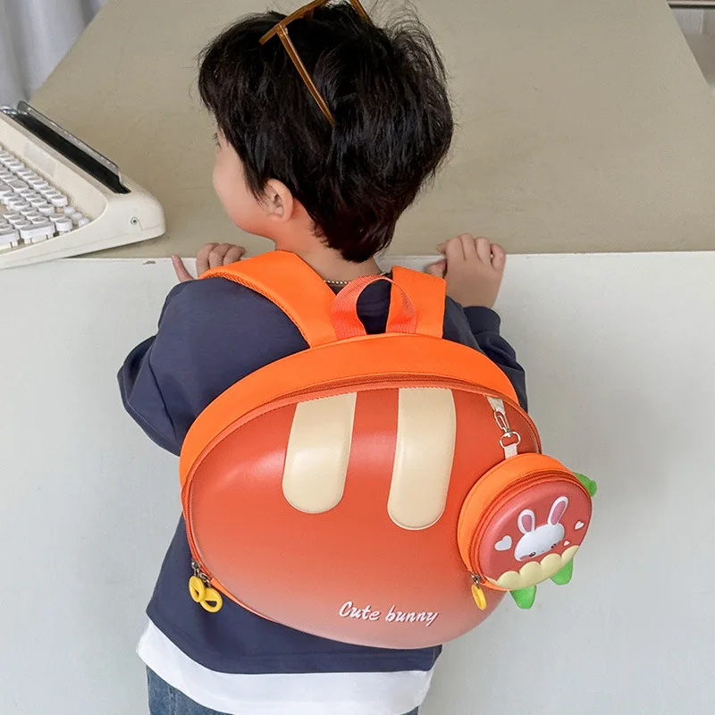 EVA Eggshell Children's Backpack Hard Cartoon Pattern Kindergarten Backpacks Cute Fun Radish Shaped Outdoor Kid‘s Bags