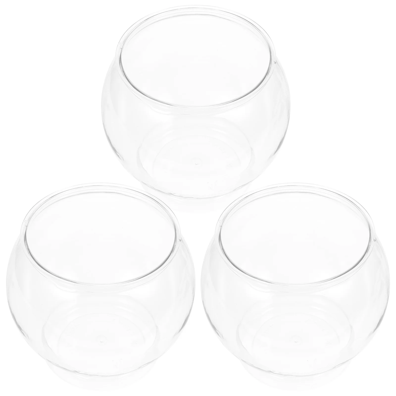 

3pcs Desktop Bowl Micro Landscape Tank Small Plastic Fish Container For Home Office Decor Transparent Tabletop Fish Tank