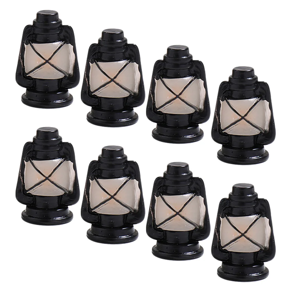 8 peças simulação cavalo lanterna decoração adorável modelo em miniatura acessório de casa