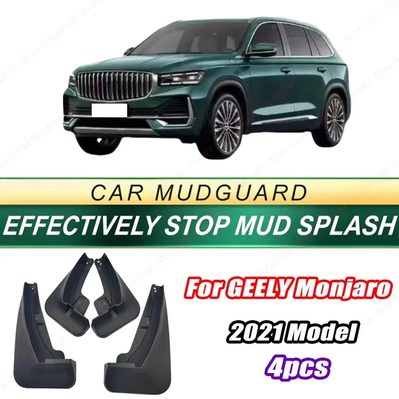 For GEELY Monjaro 2021 Model 4PCS Front Rear Mud Flaps Splash Guards Fender Mudguards Auto Accessories