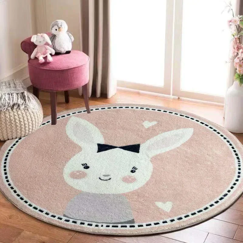 INS Nordic New Cartoons Mat for Children Baby Play Mats Round Carpet Lion Playmat Newborn Photography Props Living Room Carpet