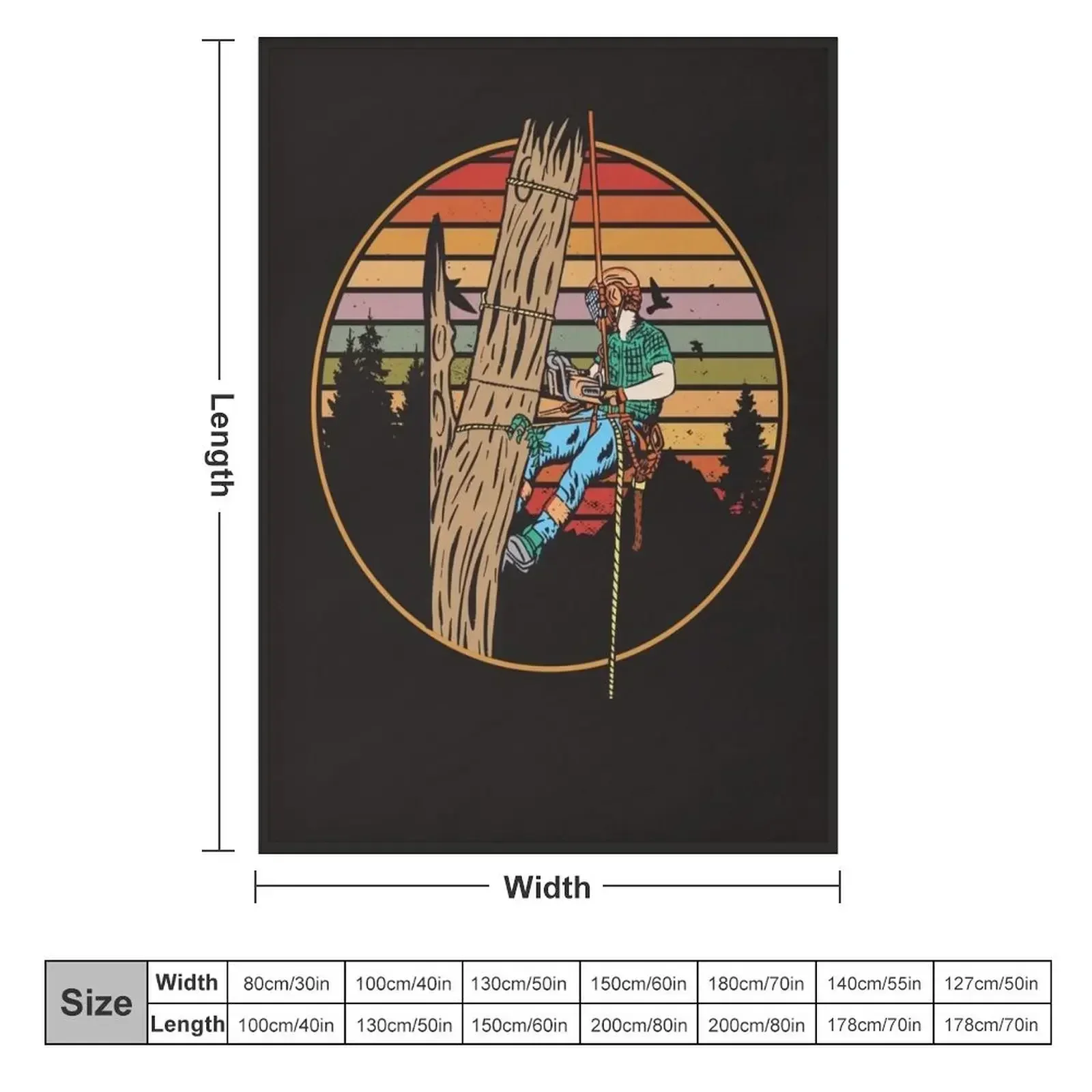 Arborist Vintage Sunset Art For Tree Trimmer Throw Blanket warm for winter Blankets For Bed blankets ands Warm Blankets