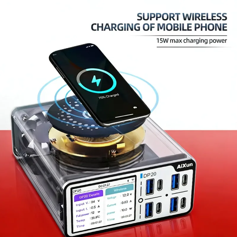 

Aixun DP20 Smart Desktop Fast Charging Station Maximum 15W Neat Desktop Power Hub Suitable For Fast Charging Of Mobile Phones.