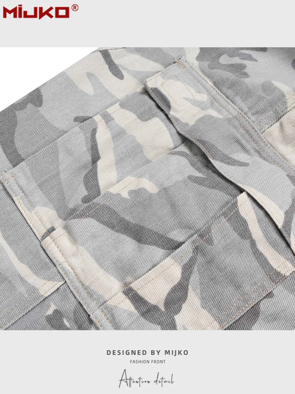 MIJKO Pantalones casuales para hombres y mujeres, pantalones de trabajo holgados con silueta de carga de camuflaje de nieve, multibolsillos