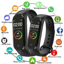 M4 braccialetto intelligente schermo IPS a colori Smart Band Sport Fitness pedometro braccialetto per la pressione sanguigna Walk Step Counter uomo donna orologio