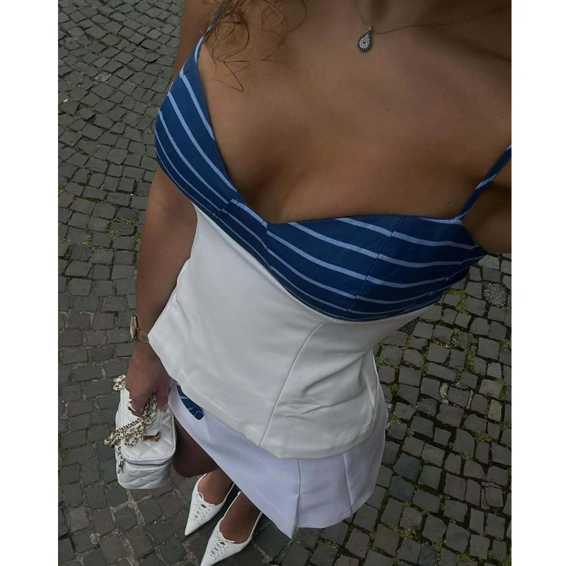 MUJER طباعة المحاصيل الأعلى امرأة مثير عارية الذراعين تانك القمم للنساء الصيف بلوزات بلا اكمام المرأة الشارع الشهير بروتيل الشاطئ المرأة القمم