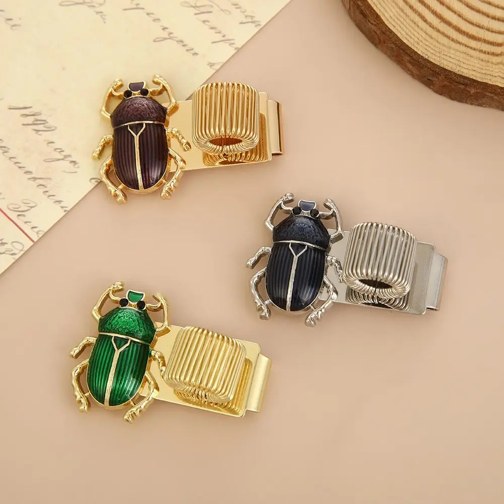 

Portable Metal Scarab Beetle Pen Clip Elastic with Pen Loop Pen Holder Scarab Beetle Pen Clip Journals & Notebook