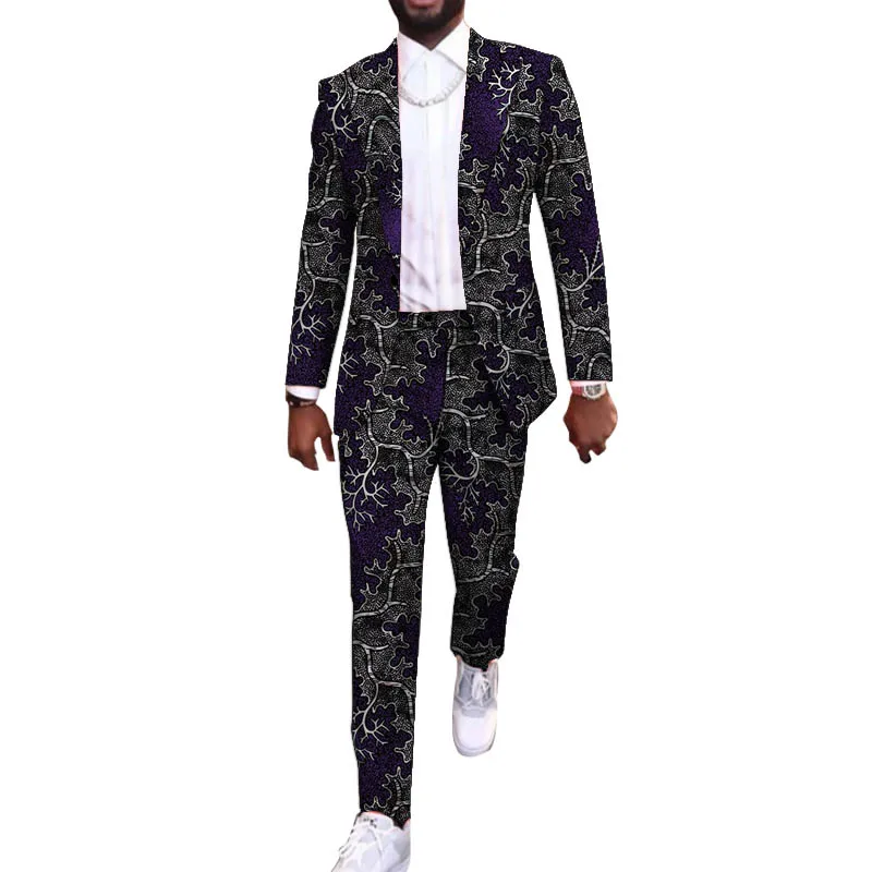 สินค้าใหม่แอฟริกันPartyสวมที่กำหนดเองสบายๆชายชุดสูทBlazers Patchกางเกงอังการาแฟชั่นชายเสื้อผ้า