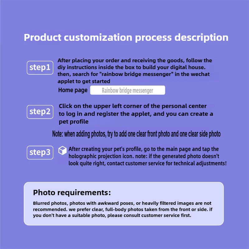 Pet holographic digital house, pet commemorative ornament, high light transmission material holographic image pet DIY