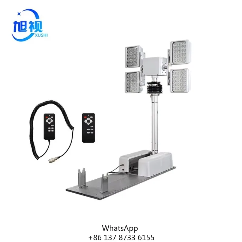 4.6M Super Tower Light Lamp Led Light Powerful Mobile Portable 1.5m 10m Telescopic Mast Onwehicle 12v 24votes Mini 12m 12 Meter