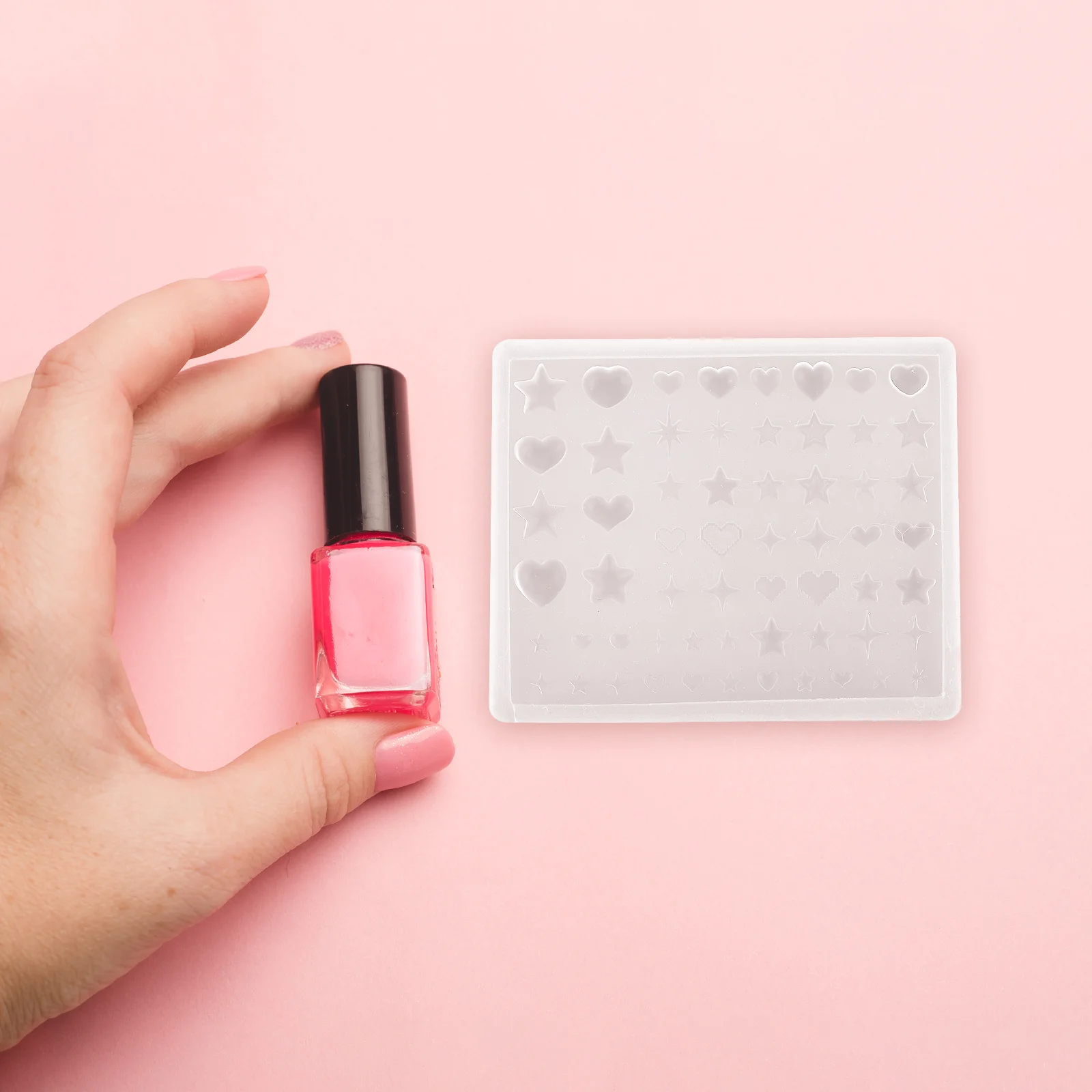 

2Pcs Silicone Nail Molds Heart Star 3D Embossed Nail Art Templates Resin Charm DIY Manicure Decoration Supplies