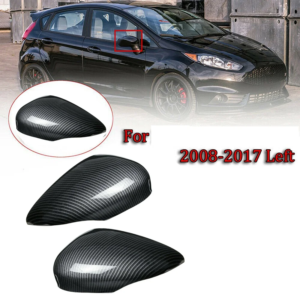 Kohlefaser-Seitenflügel spiegel abdeckung Verkleidung Rückspiegel abdeckungen für Ford Fiesta MK7 2013 2017 2012-2014