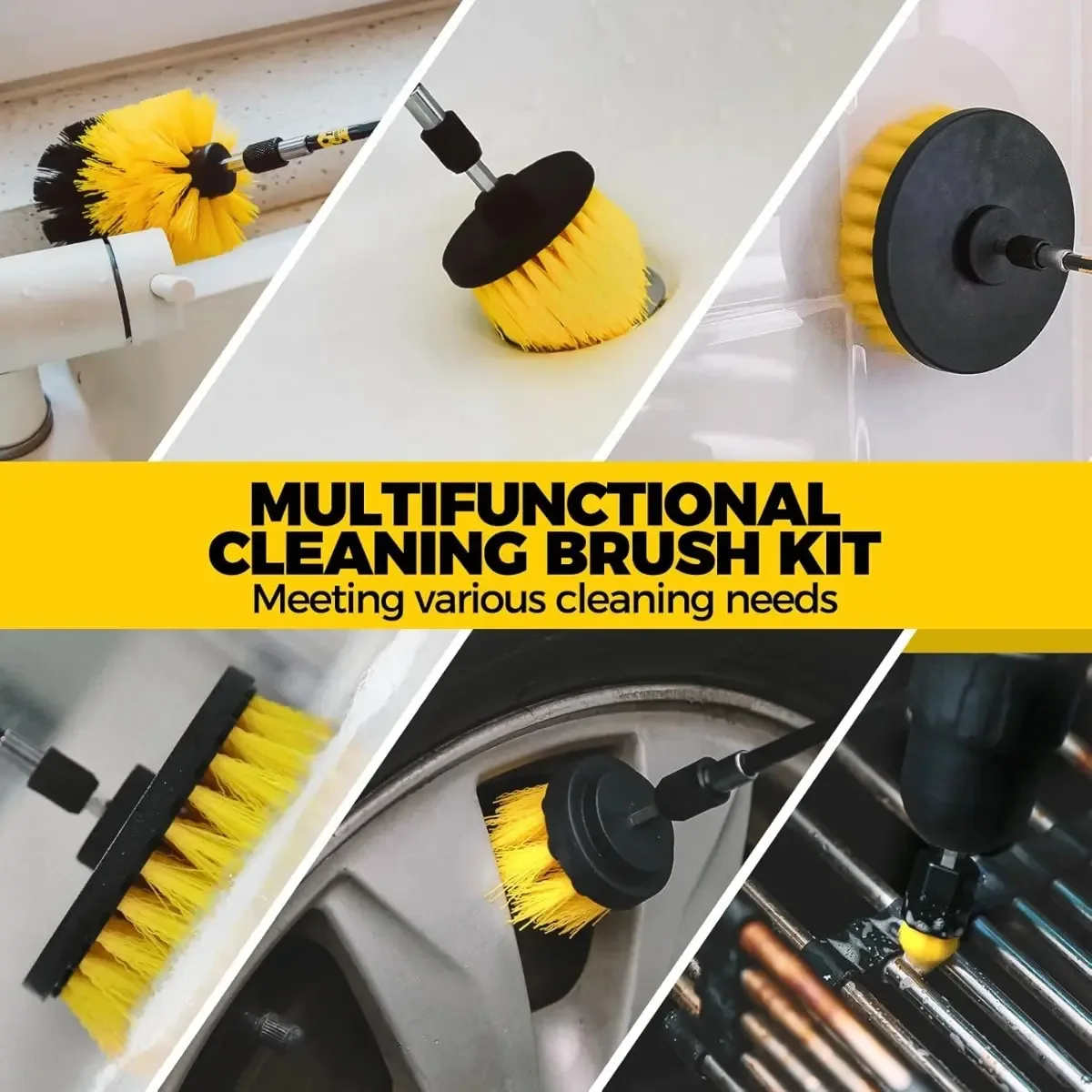 37Pcs Drill Brush Attachments Set,Scrub Pads Sponge,Scrubber Brush with Extend Attachment for Grout,Tiles,Sinks,Polishing Pads