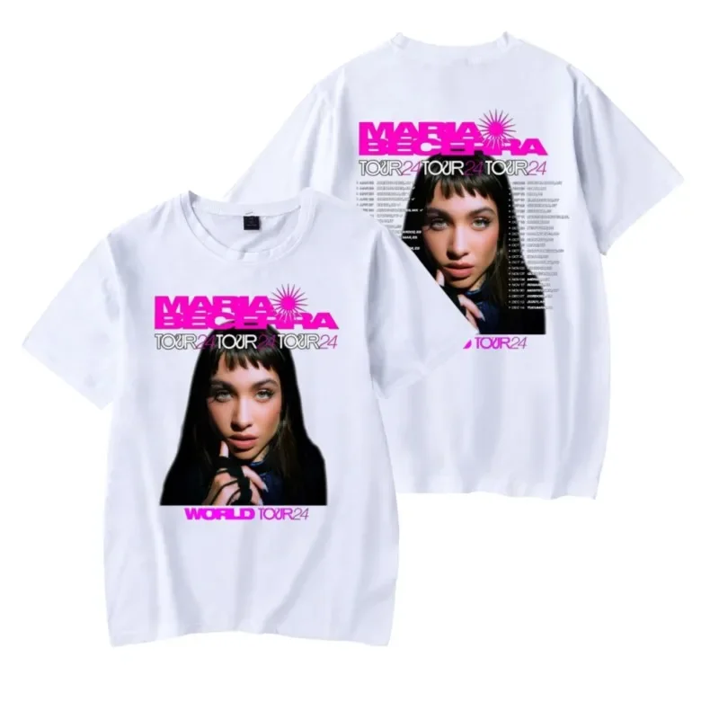 2024 Maria Becerra World Tour T-shirt Harajuku Short-sleeved Women Men Fashion Casual Summer Tee