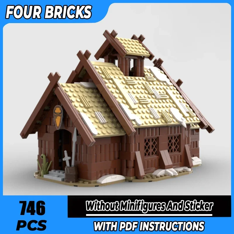 

Moc Building Blocks Viking Mead Hall Technology Modular Bricks Model Gifts Christmas Toys DIY Sets Assembly