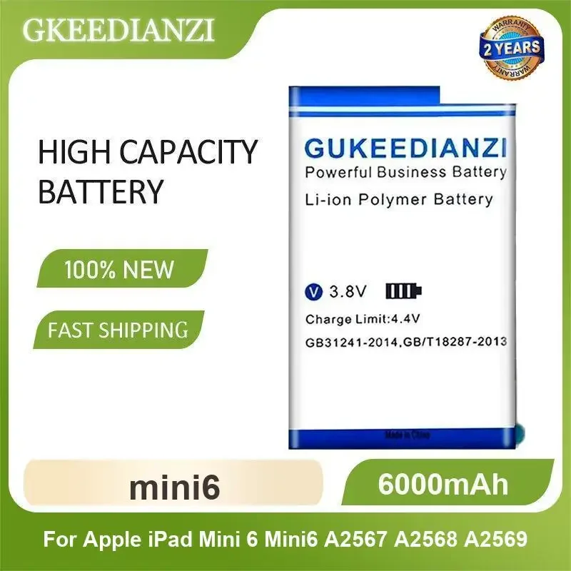 mini6 Tablet Battery For Apple iPad Mini 6 Mini6 A2567 A2568 A2569 6000mAh High Capacity