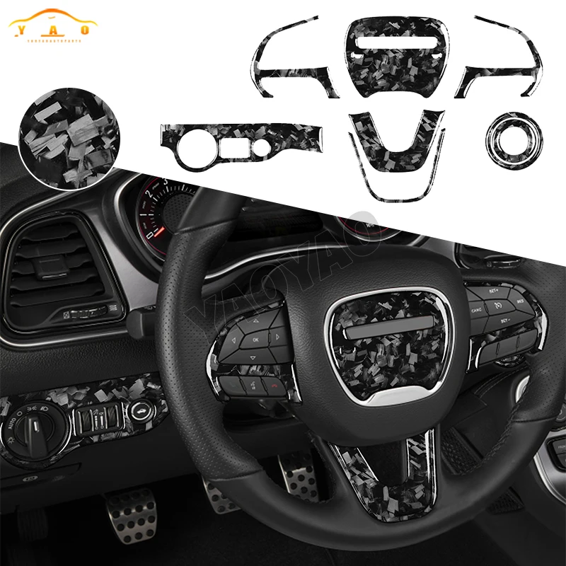 

Forged Carbon Fiber Dashboard Speedometer Panel Decorative Cover Car Interior Accessories Sticker For Dodge Challenger 2015-2022