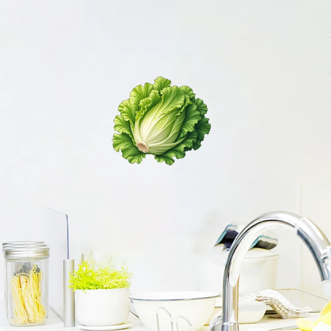 Three Ratels Cute cartoon cabbage stickers kitchen cabinets ceramic tiles refrigerator decals