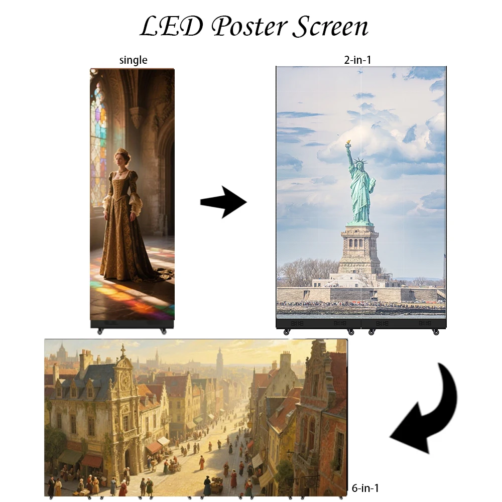 Customizable Customizable Portable P2.5 Indoor LED Display Screen Foldable Poster Design for Advertising Digital Menu Board Shop