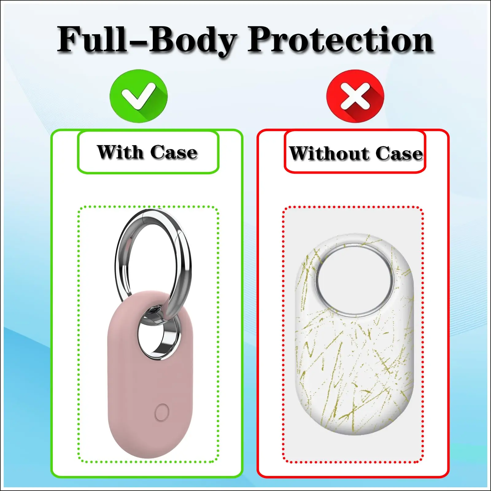 Holder Case Compatible with Samsung Galaxy SmartTag 2, Silicone GPS Tracker Protective Case for Galaxy Smart Tag 2 with Key Ring