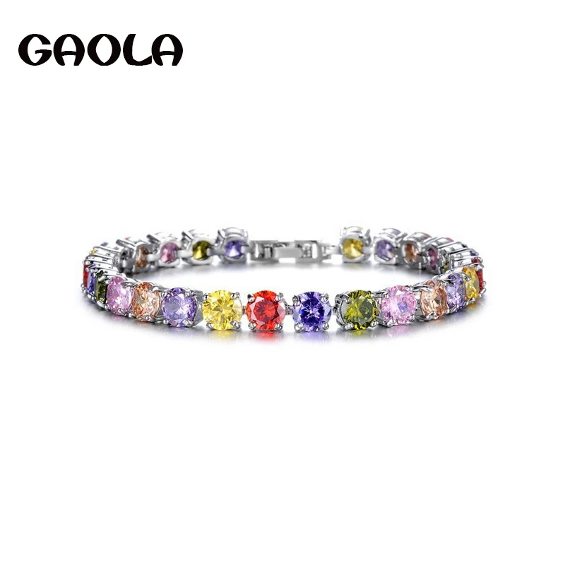 

GAOLA Mona Lisa Fashoion Jewelry Simple Classic Style Austria Multicolor AAA Cubic Zirconia Bracelet GLS0190