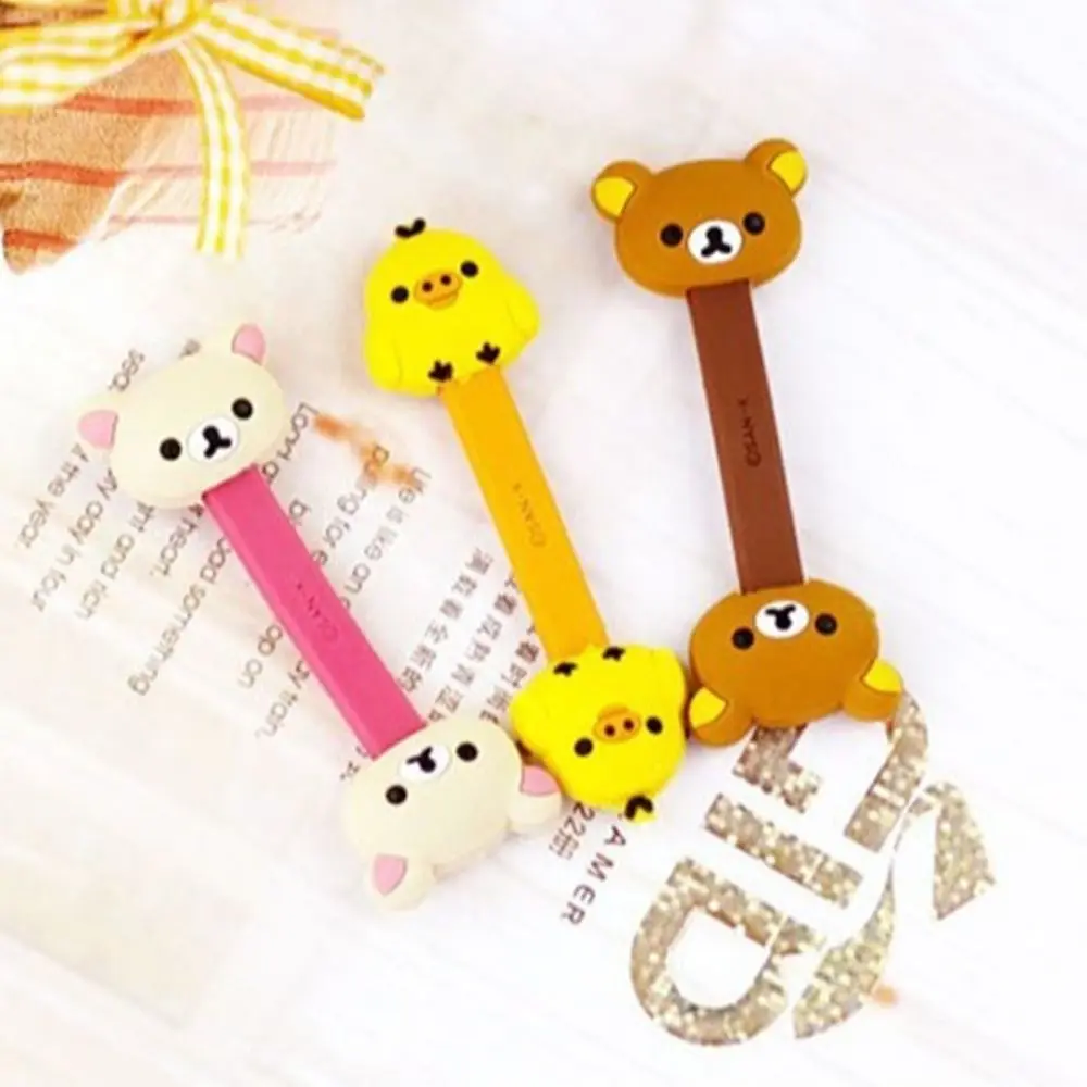 Cartoon Button Style USB Cable Winder Anti Winding Data Cable Organizers Cord Management