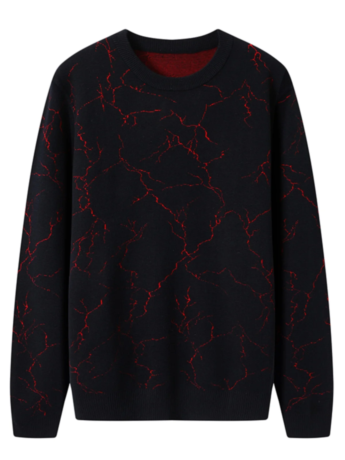 

Men's Fashionable Long Sleeve Knitted Sweater Autumn Winter round Neck Pullover No Tag Required Regular Thickness Youthful Style