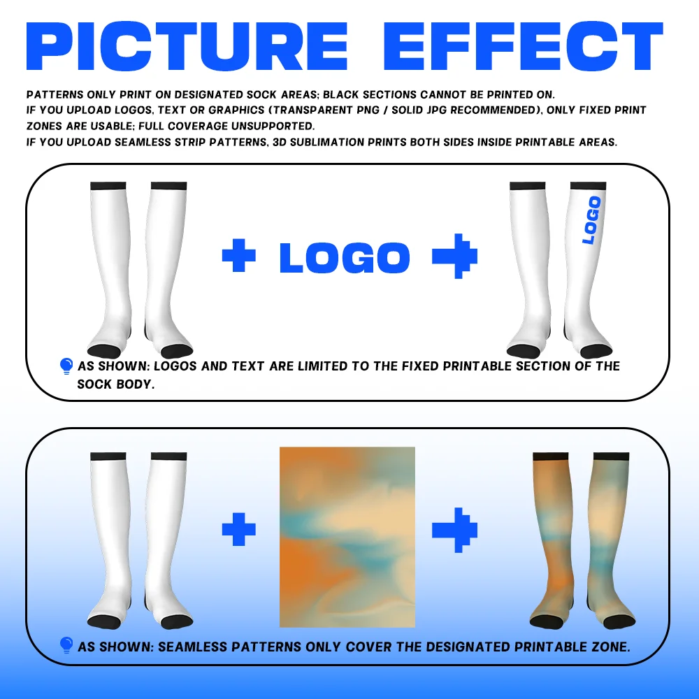 Customized Compression Calf Socks Personal Art Text 3D Sublimation Print Breathable Elastic Pressure Socks For Travel Daily Gift view 3