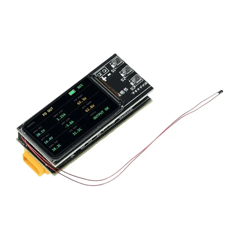 IP2366 Buck-Boost Board PD 140W Fast Charging Module 1.47-Inch Screen 2-6S Lithium Battery Charging Board 65W/100W/140W