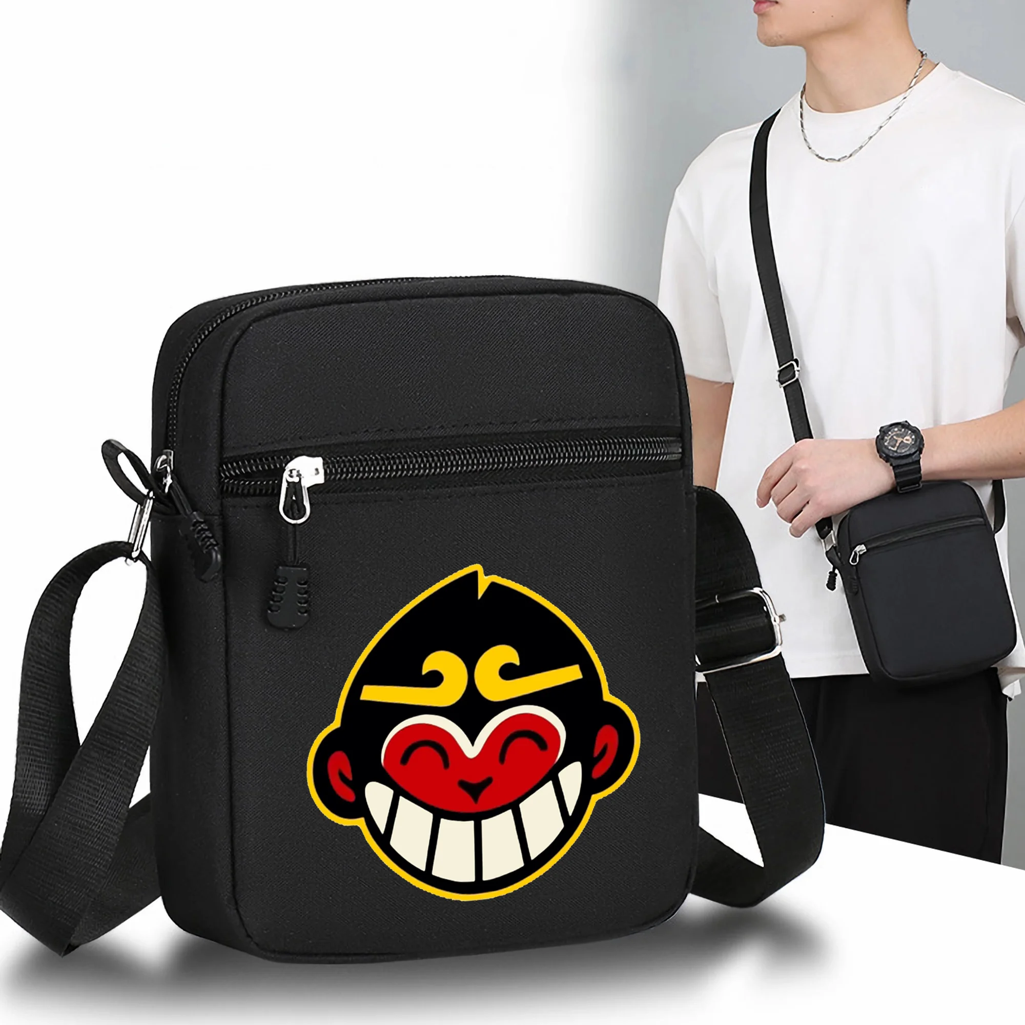 Sun Wukong Car Pattern Mini Oxford Crossbody Bag Shoulder Bag Adjustable Shoulder Strap Perfect for Outings or Daily Commuting