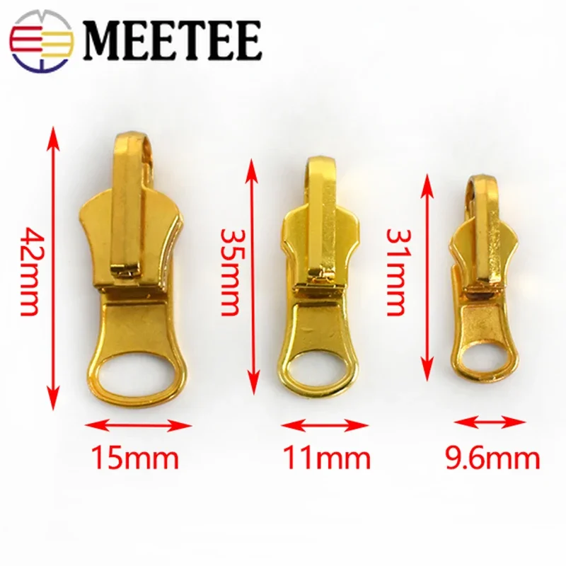 10Pcs 3# 5# 8# Alloy Zipper Slider Head for Metal Zippers Double-sided Rotation Zip Puller Jacket Garment Sliders Zips RepairKit