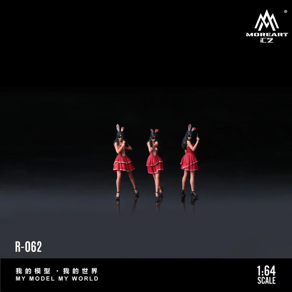 More Art 1:64 The Bunny Girl Model Doll Set With A Gun, Resin Decoration Figure Model for Gift&Display&Collection