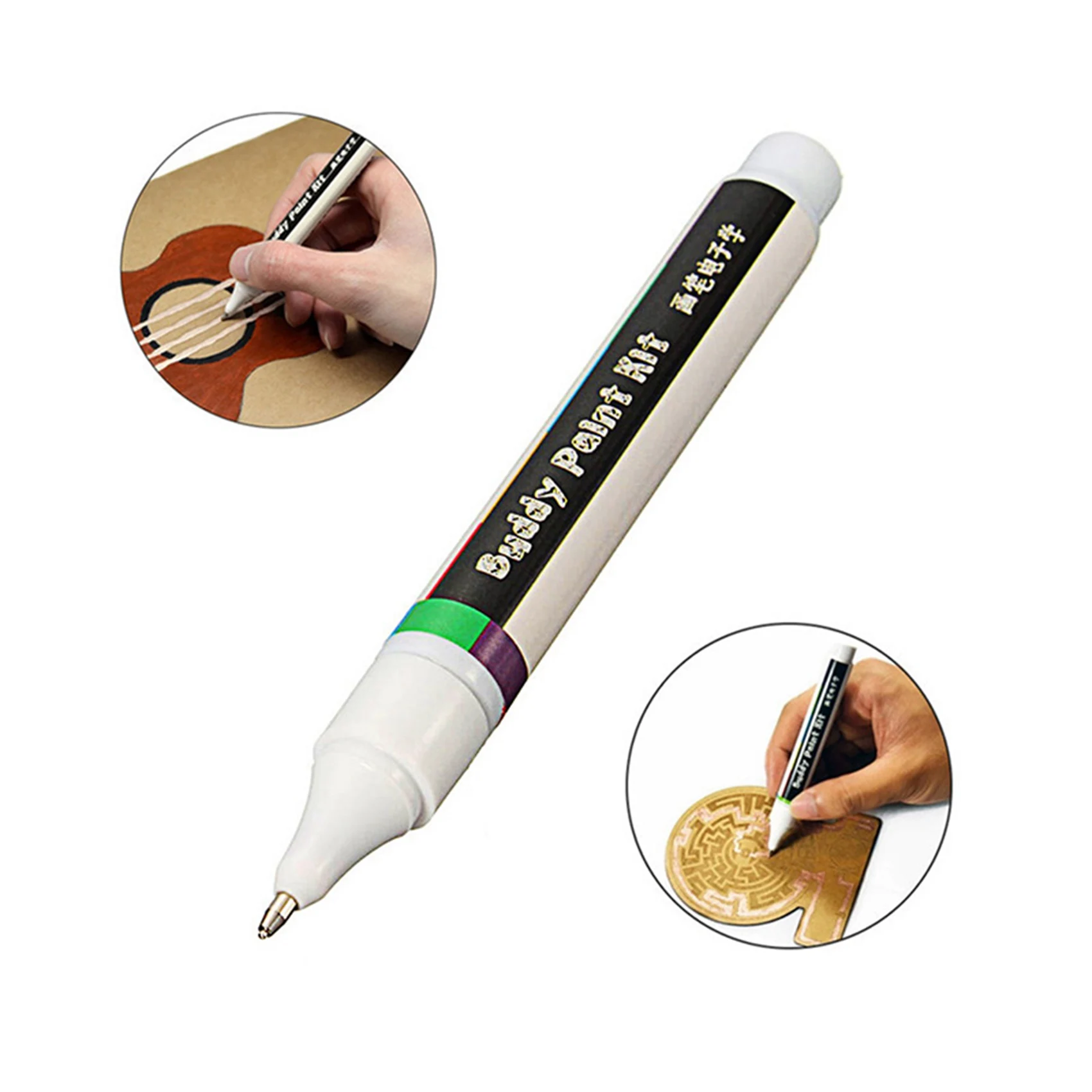 QWE-2X Geleidende inktpen Elektronisch circuit Teken direct magisch pencircuit (goud)