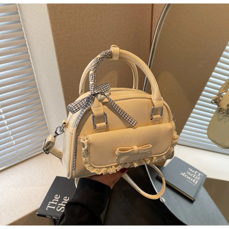 

2025 модная женская сумка с бантом, стильный минималистичный кошелек через плечо, универсальная элегантная ручная сумка для боулинга, модный аксессуар