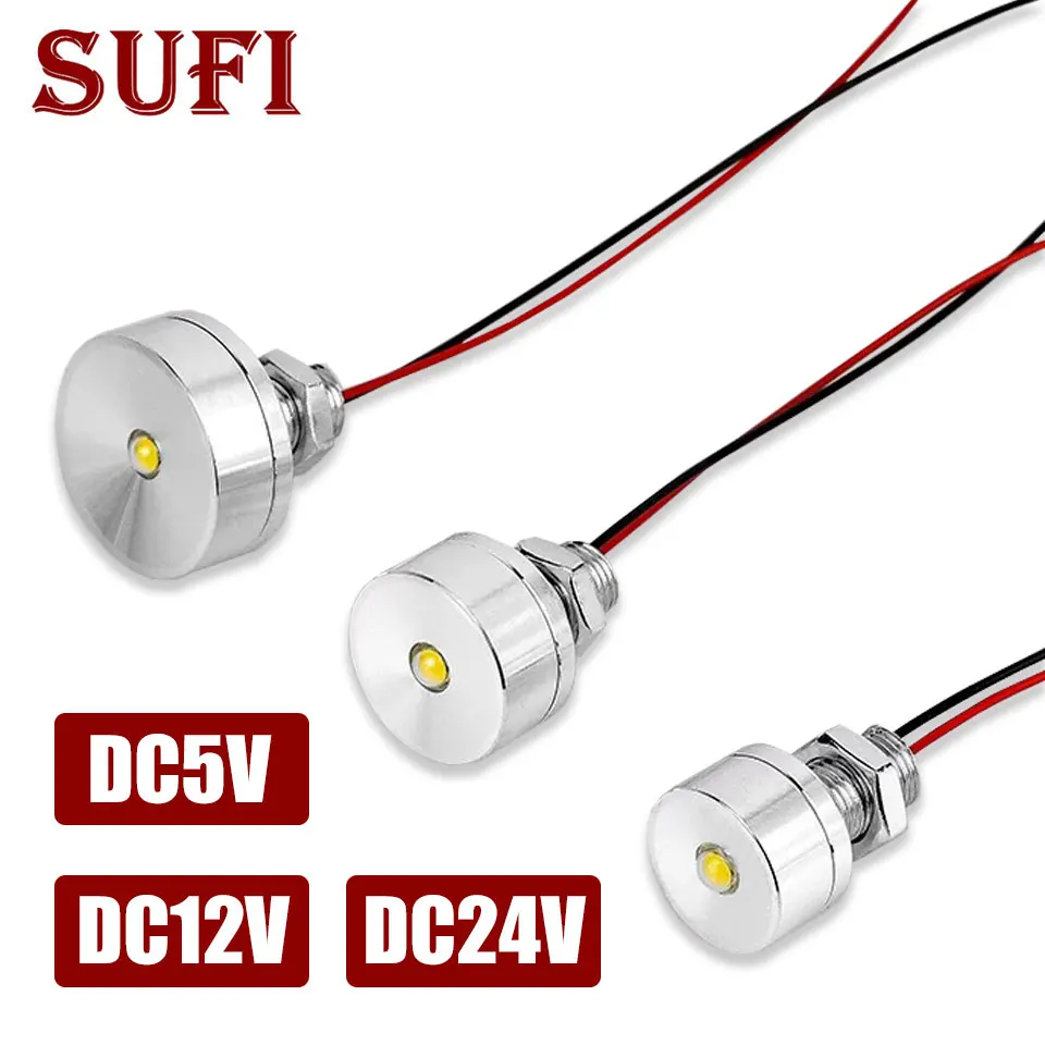

1W DC5V DC12V DC24V Светодиодная лампа для использования в помещении Малый фитиль Диффузный прожектор 20 мм 24 мм 30 мм Ультра яркий модуль теплого белого источника света