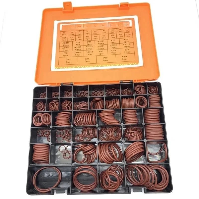 NBR Rubber O‑Ring Assortment Kit Box Multi‑Size Seal Repair Kit for Excavator Machinery Maintenance