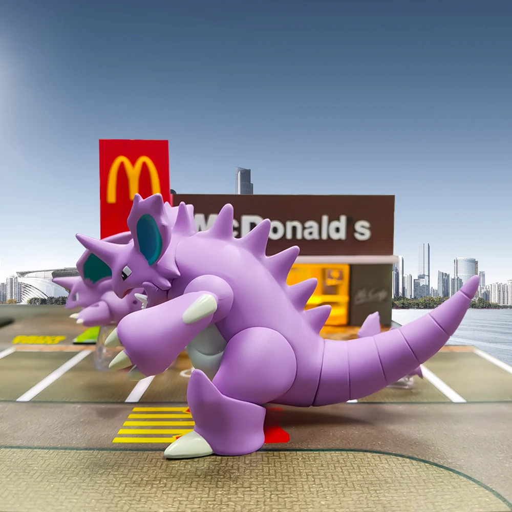 Oryginalna skala Shokugan świat region Kanto Nidoking Nidoran Nidorino figurki akcji z anime zabawki dla dzieci prezent