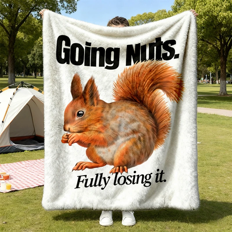 Going Nuts Fully Losing It Retro Flannel Blanket