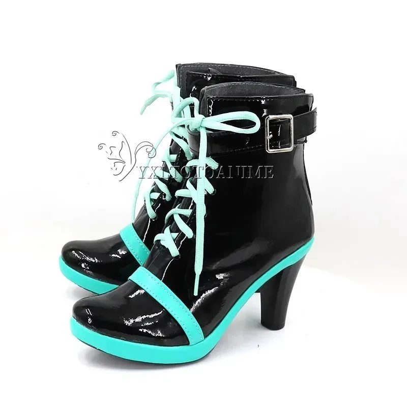 

Cyin Stock Аниме Мику Косплей Полный комплект Костюм Мику 16th Косплей Кожаное миди Сексуальное Платье Хэллоуин Карнавальная Вечеринка JK Униформа