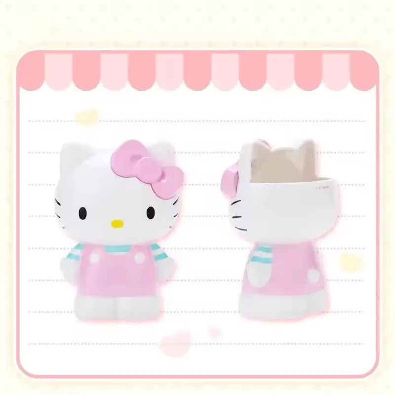 Sanrio Kawaii My Melody Anime Hello Kitty Pen Holder Cute Cartoon Stationery Makeup Brush Organizer Desktop Decoration Gifts Toy