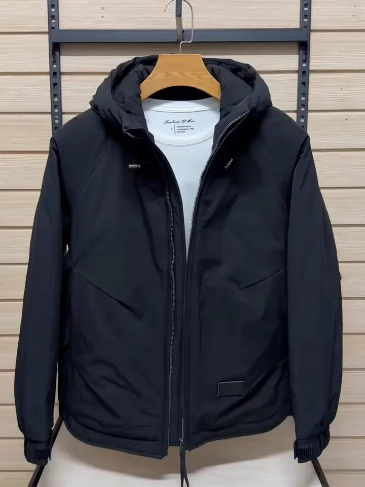 

High Quali Men's Winter Jaet Hooded Cotton Coat Sli Versatile Premium Feel Cool New Arrival Stand Fit Long Sve