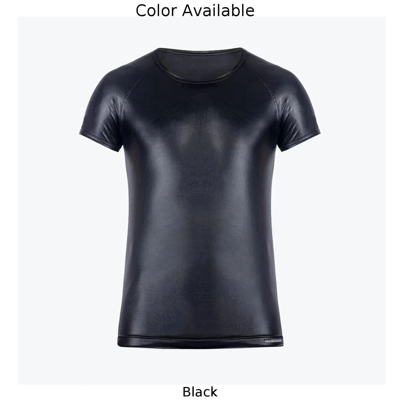 Men Faux Leather Tops Stretch Pu Leather Short Sleeve T-shirts Club Slim Bar Stage Performance Tee Shirt Elastic Tops Blouse