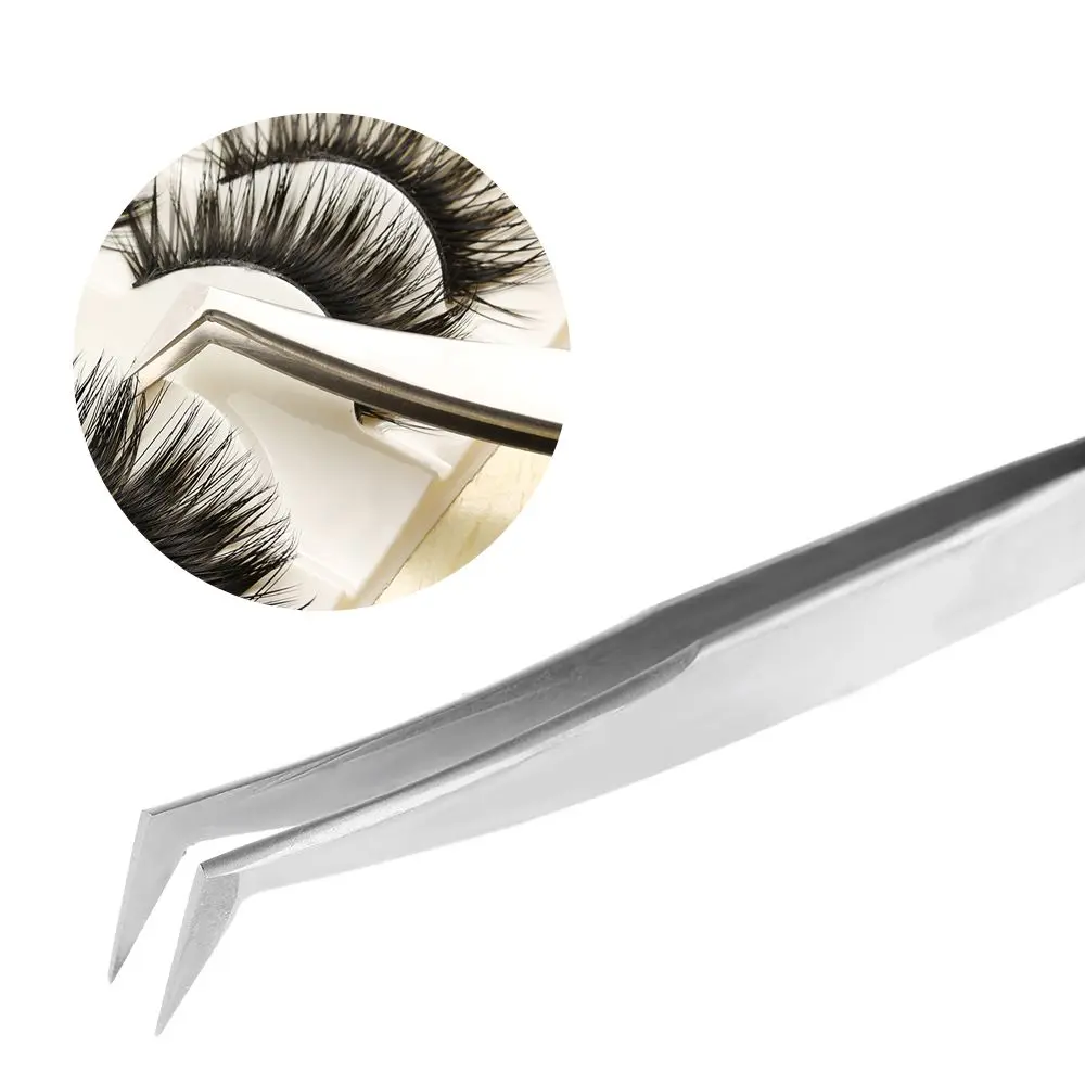 Neues Make-up-Tool Professionelle Schönheit Edelstahl 3D 6D Volumen gebogene falsche Wimpernpinzette