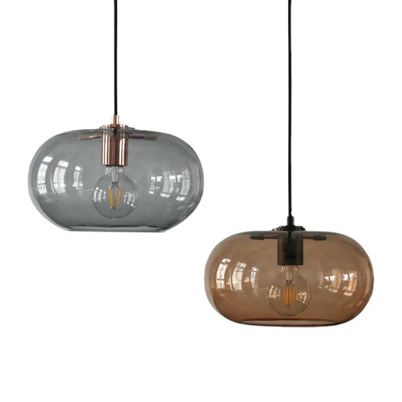 Nordic Restaurant Pendant Light Minimalist and Creative  Decoration Art Bar Counter  Designer Glass Lampshade Lighting Fixture