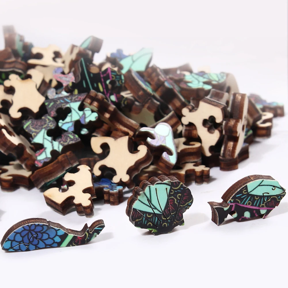 Tiger-Holzpuzzle, einzigartig unregelmäßiges Stressabbau-Spielzeug aus Holz in Tierform – Detail 1