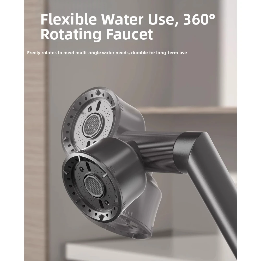 Kitchen Faucet Stainless Steel Swivel Type with 60cm Hose Robotic Design for Hot Cold Water Mixing Basin Tap Kitchen