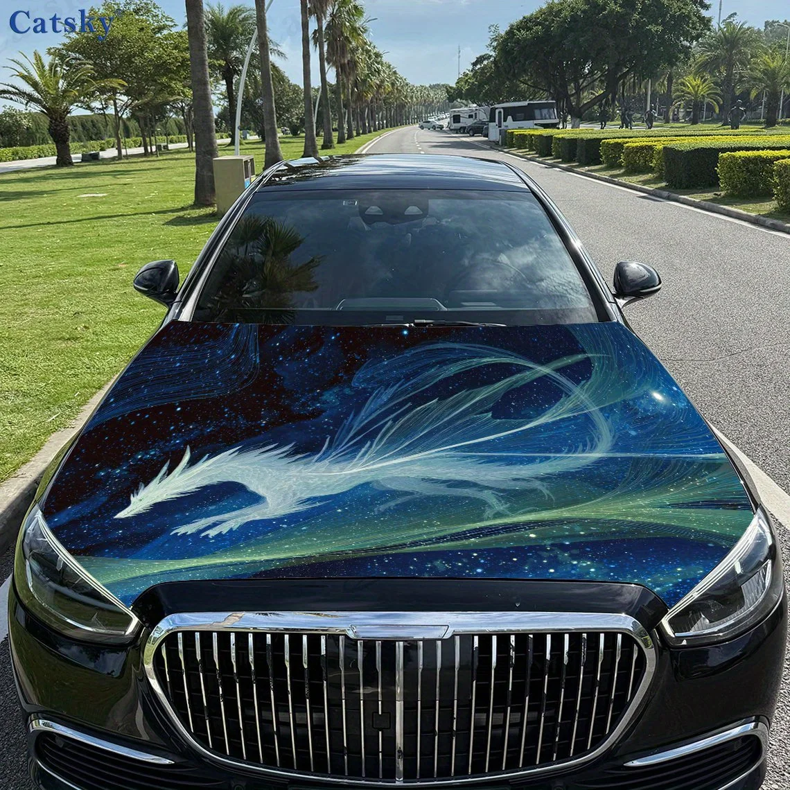 

Виниловые обертывания для автомобиля «Белый дракон и зеленый галактика» — подходят для большинства капотов двигателя, конструкций без пузырьков, водонепроницаемых, чистящих и удобных