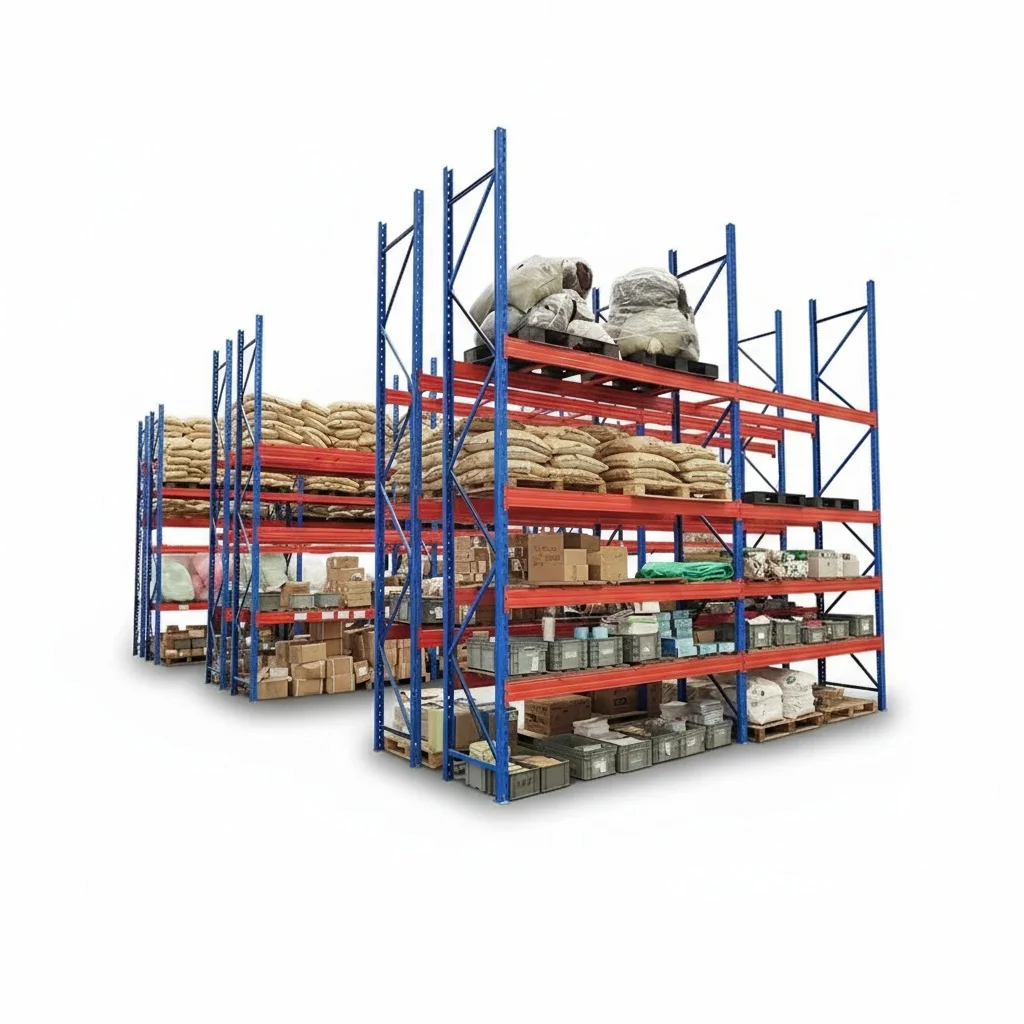 Steel Wire Shelving,4-Layer 1000-2000kg Capacity Warehouse Storage Rack, Heavy Duty Multi-Layer Pallet Rack, Corrosion Resistant