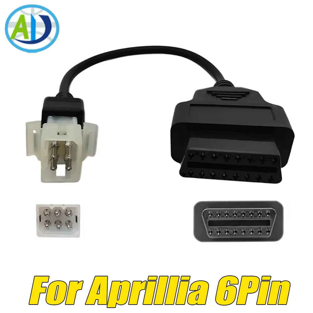 Cable de diagnóstico OBD2 para motocicleta Aprillia, adaptador de diagnóstico OBD de 6 pines para herramienta de escáner TuneECU, conector de diagnóstico OBD2